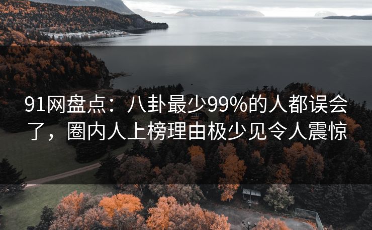 91网盘点：八卦最少99%的人都误会了，圈内人上榜理由极少见令人震惊